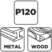 GRAPHITE Csiszolókorong lamellás 115x22,2mm, P100 fém, fa (58T128)