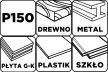 GRAPHITE Csiszolóháló fehér 115x280mm, fa, fém, műanyag, űveg, gipszkarton csiszoláshoz, P150 (58T144)
