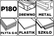 GRAPHITE Csiszolóháló fehér 115x280mm, fa, fém, műanyag, űveg, gipszkarton csiszoláshoz, P180 (58T145)