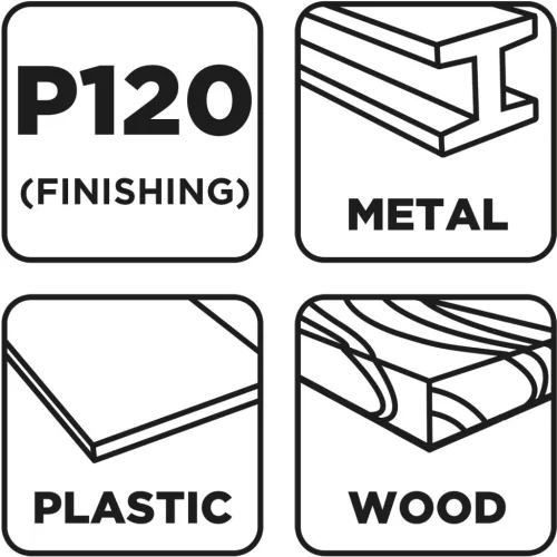 GRAPHITE Csiszolószivacs 70x25x100mm, P120 (58T163)