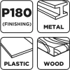 GRAPHITE Csiszolószivacs 70x25x100mm, P180 (58T165)