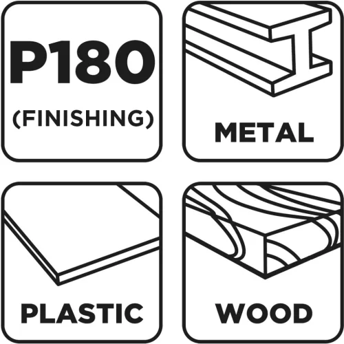 GRAPHITE Csiszolószivacs 70x25x100mm, P180 (58T165)