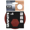 GRAPHITE Csiszolókorong tépőzáras 125mm, P24, 5db (58T178)