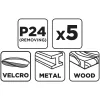 GRAPHITE Csiszolókorong tépőzáras 125mm, P24, 5db (58T178)