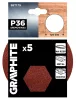 GRAPHITE Csiszolókorong tépőzáras 125mm, P36, 5db (58T179)