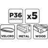 GRAPHITE Csiszolókorong tépőzáras 125mm, P36, 5db (58T179)