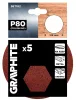 GRAPHITE Csiszolókorong tépőzáras 125mm, P80, 5db (58T182)