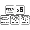 GRAPHITE Csiszolókorong tépőzáras 125mm, P220, 5db (58T187)