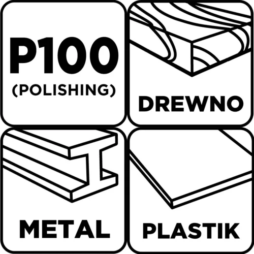 GRAPHITE Csiszolópapír tépőzáras 93x230mm, P100, 5db (58T258)
