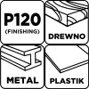 GRAPHITE Csiszolópapír tépőzáras 93x230mm, P120, 5db (58T259)