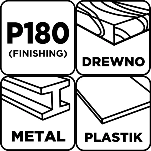GRAPHITE Csiszolópapír tépőzáras 93x230mm, P180, 5db (58T261)