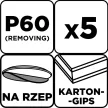 GRAPHITE Csiszolókorong perforált, tépőzáras 225mm, P60, 5db (58T271)