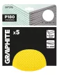 GRAPHITE Csiszolókorong perforált, tépőzáras 225mm, P180, 5db (58T276)
