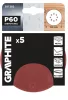 GRAPHITE Csiszolókorong tépőzáras 150mm, P60, 8 lyukkal, 5db (58T282)