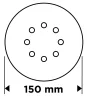 GRAPHITE Csiszolókorong tépőzáras 150mm, P80, 8 lyukkal, 5db (58T283)