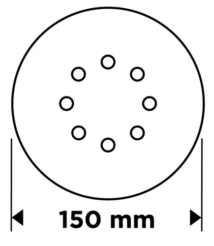 GRAPHITE Csiszolókorong tépőzáras 150mm, P80, 8 lyukkal, 5db (58T283)