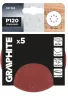 GRAPHITE Csiszolókorong tépőzáras 150mm, P120, 8 lyukkal, 5db (58T285)