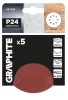 GRAPHITE Csiszolókorong tépőzáras 125mm, P24, 8 lyukkal, 5db (58T286)