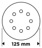 GRAPHITE Csiszolókorong tépőzáras 125mm, P24, 8 lyukkal, 5db (58T286)