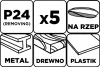 GRAPHITE Csiszolókorong tépőzáras 125mm, P24, 8 lyukkal, 5db (58T286)