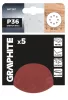 GRAPHITE Csiszolókorong tépőzáras 125mm, P36, 8 lyukkal, 5db (58T287)