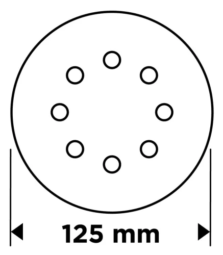 GRAPHITE Csiszolókorong tépőzáras 125mm, P36, 8 lyukkal, 5db (58T287)