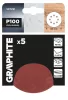 GRAPHITE Csiszolókorong tépőzáras 125mm, P100, 8 lyukkal, 5db (58T291)