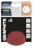 GRAPHITE Csiszolókorong tépőzáras 125mm, P180, 8 lyukkal, 5db (58T294)