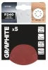 GRAPHITE Csiszolókorong tépőzáras 125mm, P240, 8 lyukkal, 5db (58T296)