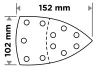 GRAPHITE Csiszolópapír tépőzáras delta 102x152mm, P150, 11 lyukas, 5db (58T305)