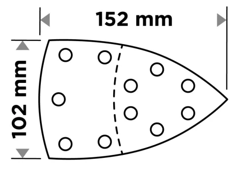 GRAPHITE Csiszolópapír tépőzáras delta 102x152mm, P180, 11 lyukas, 5db (58T306)