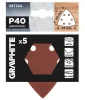 GRAPHITE Csiszolópapír tépőzáras deltacsiszolóhoz 93x93mm, P40, 6 lyukas, 5db (58T324)