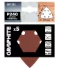 GRAPHITE Csiszolópapír tépőzáras deltacsiszolóhoz 93x93mm, P240, 6 lyukas, 5db (58T332)