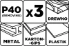 GRAPHITE Csiszolószalag 75x533mm, P40, 3db (58T366)