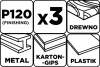GRAPHITE Csiszolószalag 75x533mm, P120, 3db (58T370)