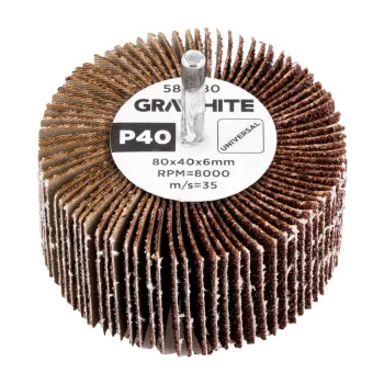 GRAPHITE Csiszolókerék csapos 80x40x6mm, P40 (58T380)