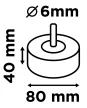 GRAPHITE Csiszolókerék csapos 80x40x6mm, P40 (58T380)
