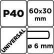GRAPHITE Csiszolókerék csapos 60x30x6mm, P40 (58T381)