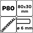 GRAPHITE Csiszolókerék csapos 80x30x6mm, P80 (58T384)