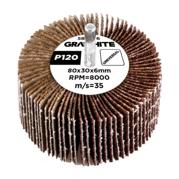 GRAPHITE Csiszolókerék csapos 80x30x6mm, P120 (58T386)