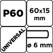 GRAPHITE Csiszolókerék csapos 60x15x6mm, P60 (58T388)