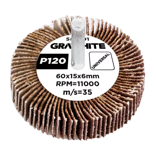 GRAPHITE Csiszolókerék csapos 60x15x6mm, P120 (58T391)