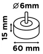 GRAPHITE Csiszolókerék csapos 60x15x6mm, P120 (58T391)