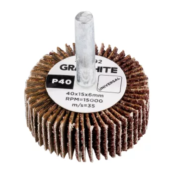 GRAPHITE Csiszolókerék csapos 40x15x6mm, P40 (58T392)
