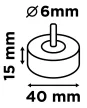 GRAPHITE Csiszolókerék csapos 40x15x6mm, P40 (58T392)