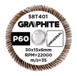 GRAPHITE Csiszolókerék csapos 30x15x6mm, P60 (58T401)