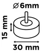 GRAPHITE Csiszolókerék csapos 30x15x6mm, P60 (58T401)