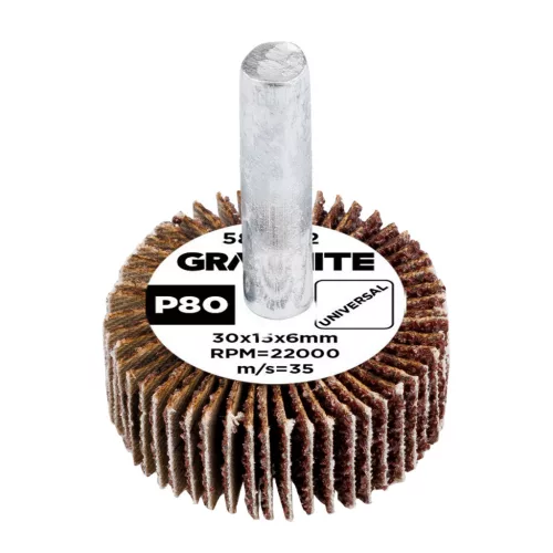 GRAPHITE Csiszolókerék csapos 30x15x6mm, P80 (58T402)