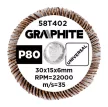 GRAPHITE Csiszolókerék csapos 30x15x6mm, P80 (58T402)