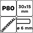 GRAPHITE Csiszolókerék csapos 30x15x6mm, P80 (58T402)